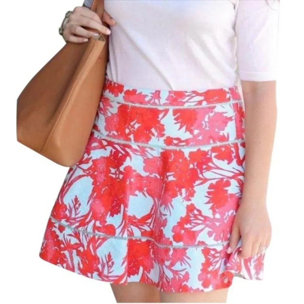 BANANA REPUBLIC Watercolor Fit & Flare Floral Skirt - Picture 1 of 7